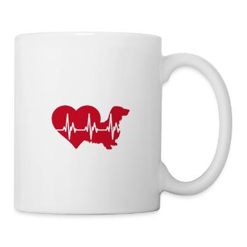 HeartBeat Langhaardackel ILOVETECKEL - Tasse - Weiß - Rechts
