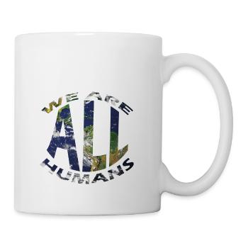 we are all humans weltkugel - Tasse - Weiß - Rechts