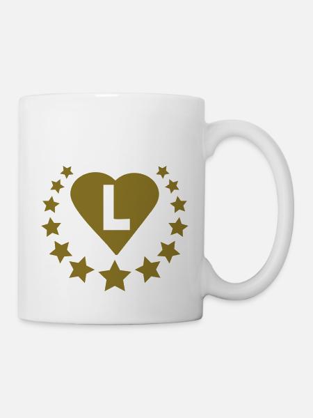 l_Herz_Stern - Tasse - Weiß