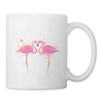 Flamingos Herz - Tasse - Weiß - Rechts
