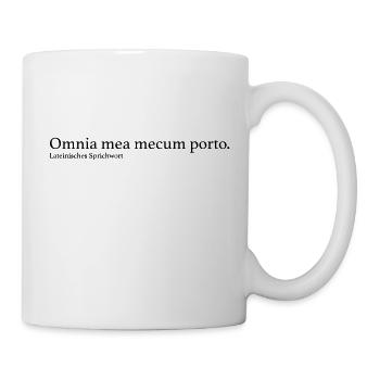 Omnia mea mecum porto. - Tasse - Weiß - Rechts