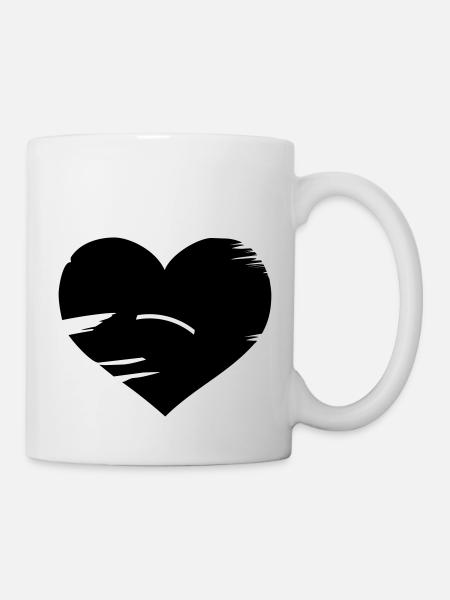 J’aime Brasil - coeur drapeau Brésil - Mug blanc - blanc