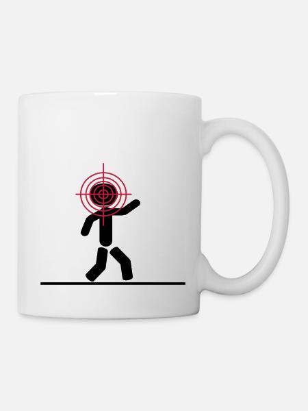 headshot target - Tasse - Weiß