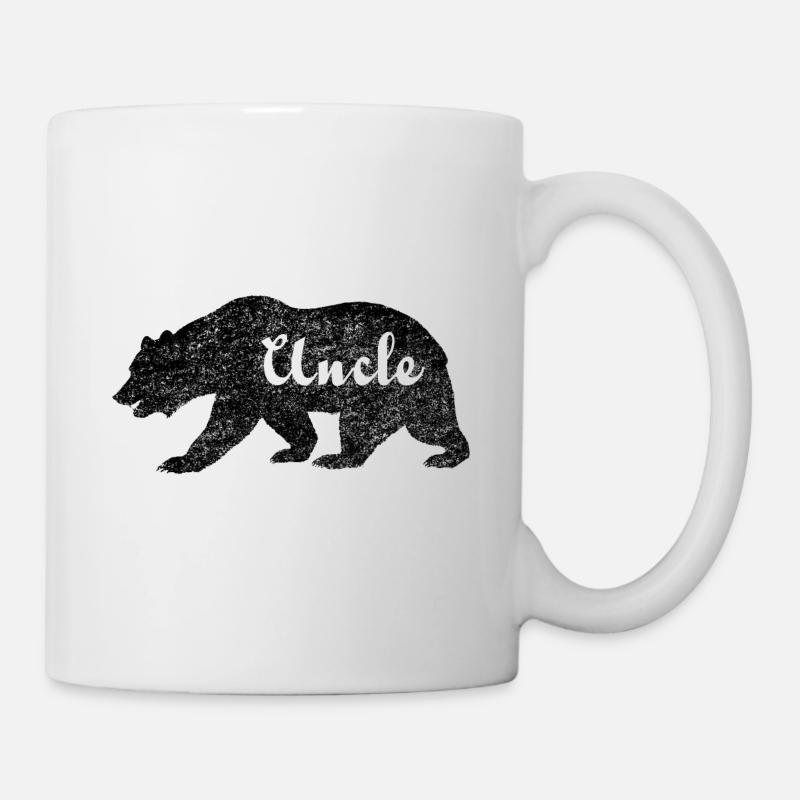 Oncle Bear Gifts idée pour oncles. Camping la faune - Mug blanc - blanc