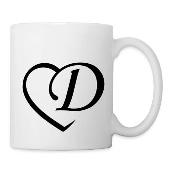 Liebe Buchstabe D - Tasse - Weiß - Rechts