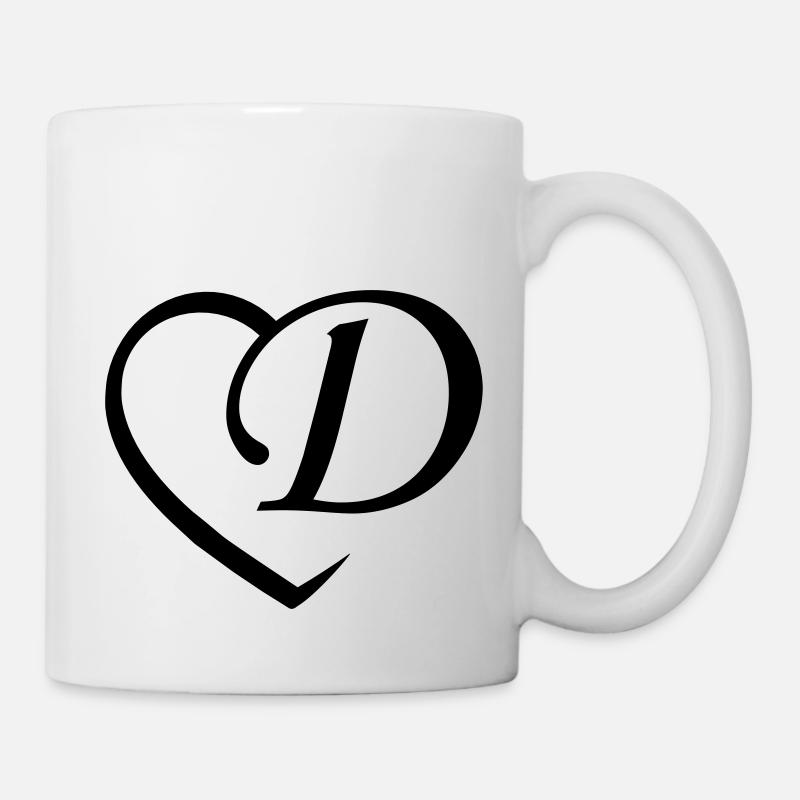 Liebe Buchstabe D - Tasse - Weiß