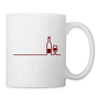 Wine Bottle Glass Wein Weinflasche Weinglas - Tasse - Weiß - Rechts
