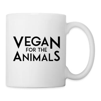 VEGAN FOR THE ANIMALS black - Tasse - Weiß - Rechts