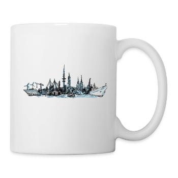 Hamburg gezeichnet - Tasse - Weiß - Rechts