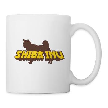 Shiba Inu lettering Silhouette - Mug - white - Right