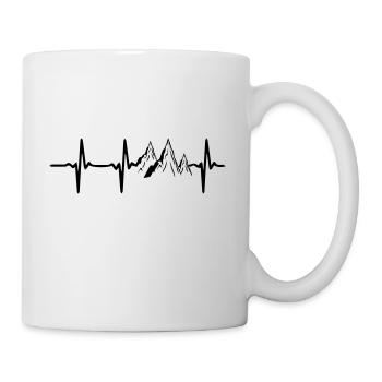 Hiking heartbeat mountains - hiking - Mug - white - Right