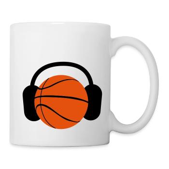 BASKETBALL mit Kopfhörern Musik zu hören - Tasse - Weiß - Rechts