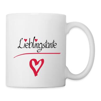 Lieblingstante Herz - Tasse - Weiß - Rechts