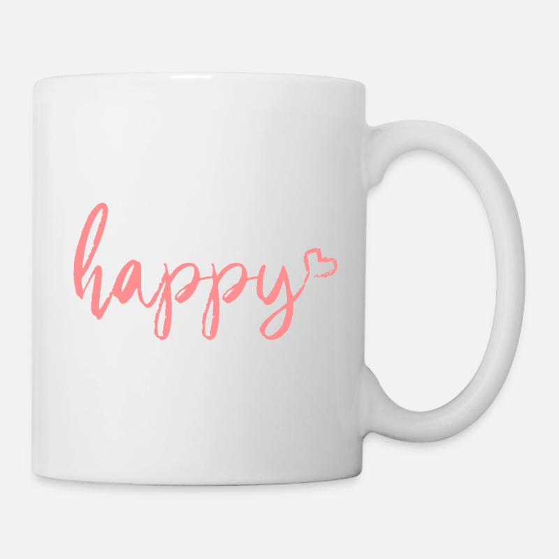 Happy - Tasse - Weiß