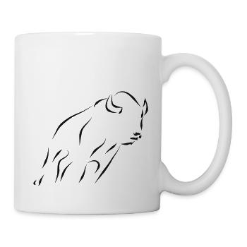 Bison - schwarz - Tasse - Weiß - Rechts