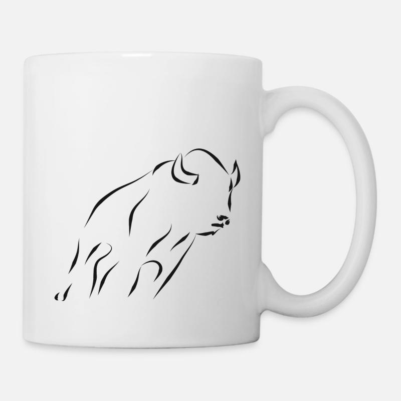 Bison - noir - Mug blanc - blanc