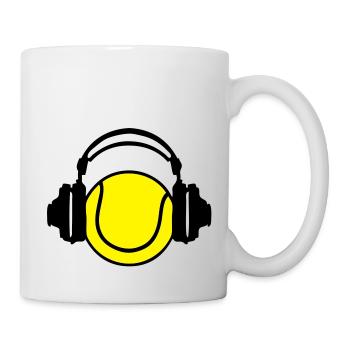 casque headphones tennis dj audio - Mug blanc - blanc - Droite