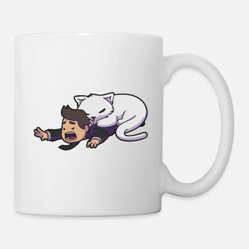 Kuschelattacke Katze - Tasse - Weiß