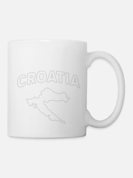 Croatia Hrvatska Kroatien Land Umriss Fan - Tasse - Weiß