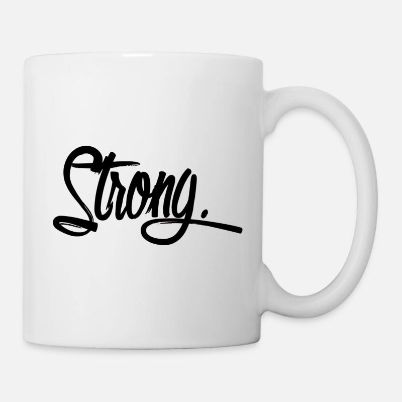 strong schwarz - Tasse - Weiß