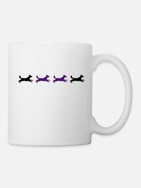 4x Chien court - Mug blanc - blanc