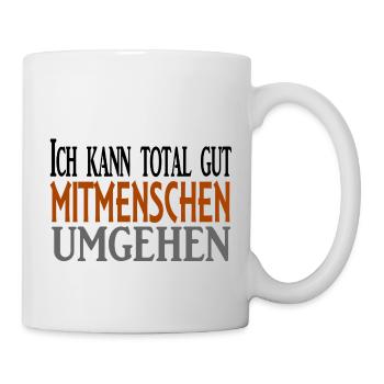 Traiter avec les gens - dire cool - Mug blanc - blanc - Droite