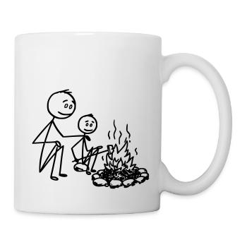 Feu de camp / Camping Père et fils T-shirt - Mug blanc - blanc - Droite