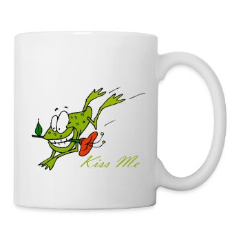 Der Kiss Me Frosch - Tasse - Weiß - Rechts