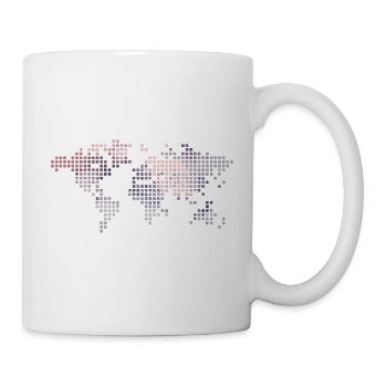 Weltkarte Vierecke - Tasse - Weiß - Rechts