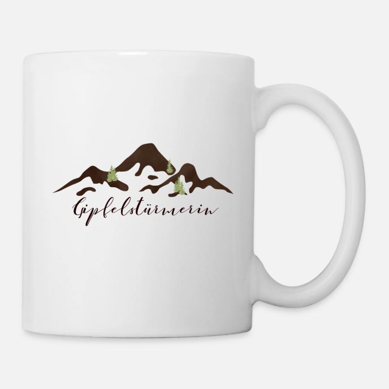 Gipfelstürmerin, Kollektion: Reiseliebe - Tasse - Weiß
