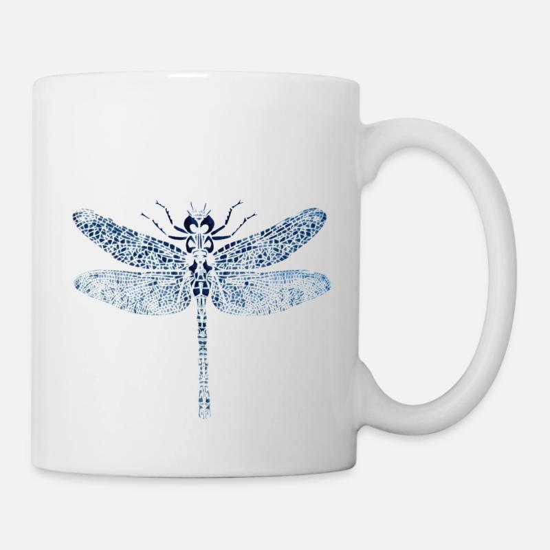 Libelle Schmetterling - Tasse - Weiß