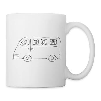 Busfahrer Bus Schulbus Familie Kinder - Tasse - Weiß - Rechts