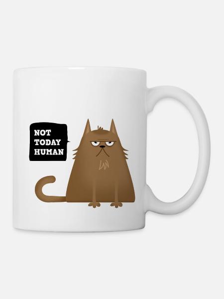 not today katze - Tasse - Weiß