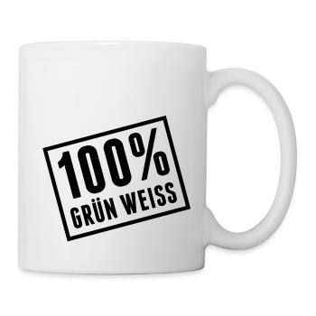 100_gruen_weiss__f1 - Mug blanc - blanc - Droite
