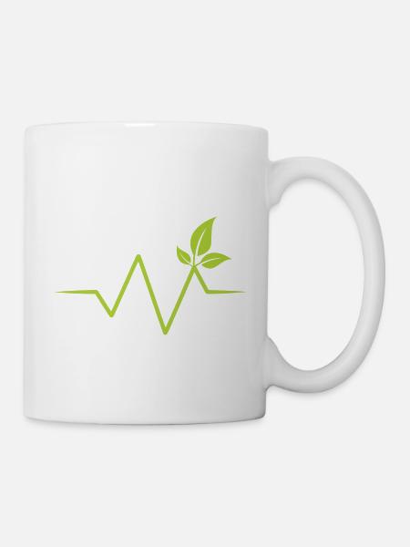 Herzschlag Natur Pflanze Heartbeat - Tasse - Weiß