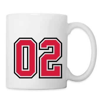 02 sports jersey football number - Tasse - Weiß - Rechts