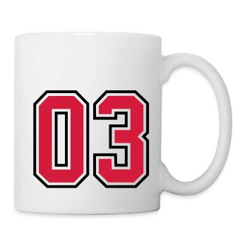 03 sports jersey football number - Tasse - Weiß - Rechts