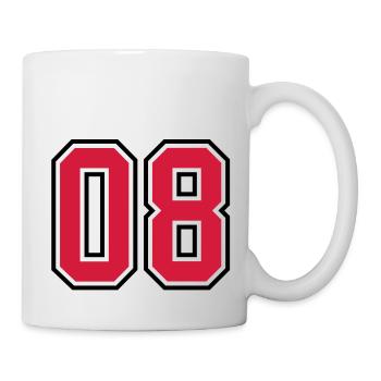 08 sports jersey football number - Mug - white - Right
