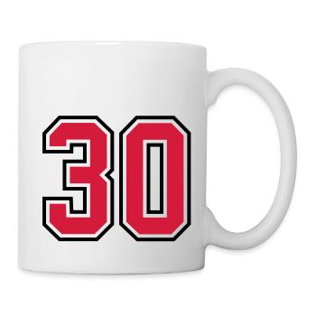 30 sports jersey football number - Tasse - Weiß - Rechts