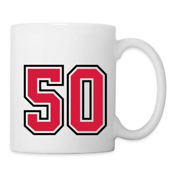 50 sports jersey football number - Tasse - Weiß - Rechts