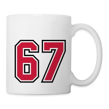 67 sports jersey football number - Mug - white - Right