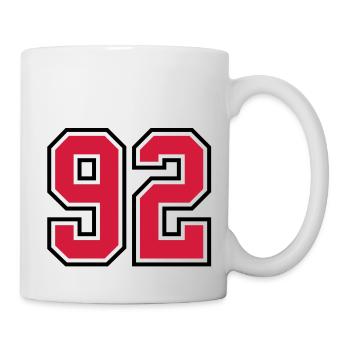 92 sports jersey football number - Tasse - Weiß - Rechts