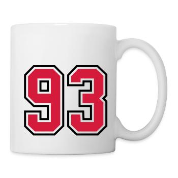93 sports jersey football number - Mug - white - Right