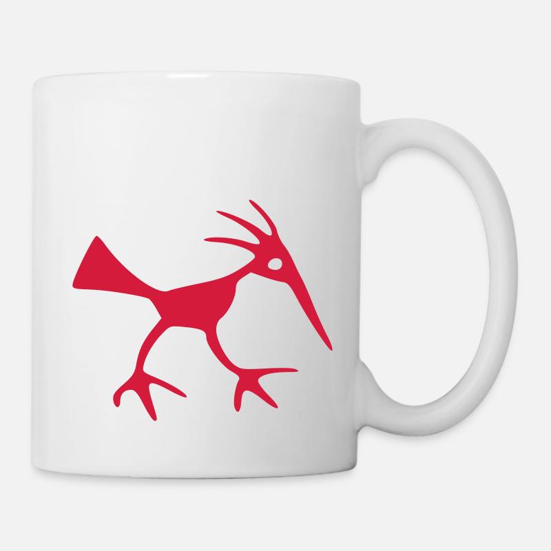 petroglyphe vogel vektor - Tasse - Weiß