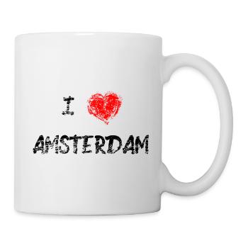 I Love Amsterdam Liebe Geschenk - Tasse - Weiß - Rechts