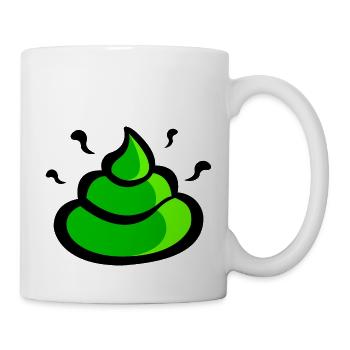 emoji caca vert - Mug blanc - blanc - Droite