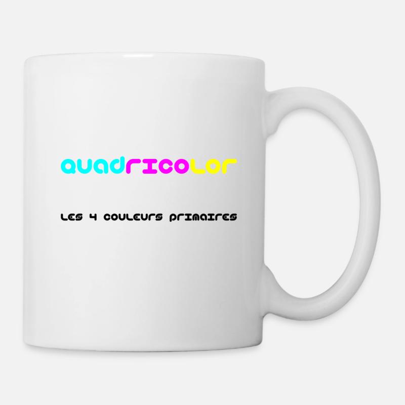 Quadricolor les 4 couleurs primaires - Mug blanc - blanc
