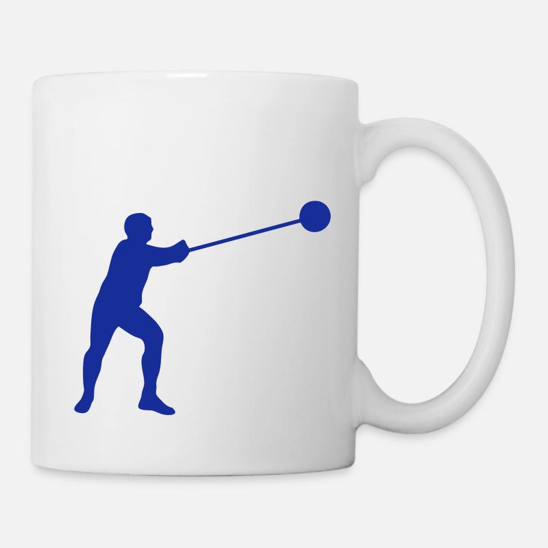 Hammerwurf Athlet Silhouette2 - Tasse - Weiß