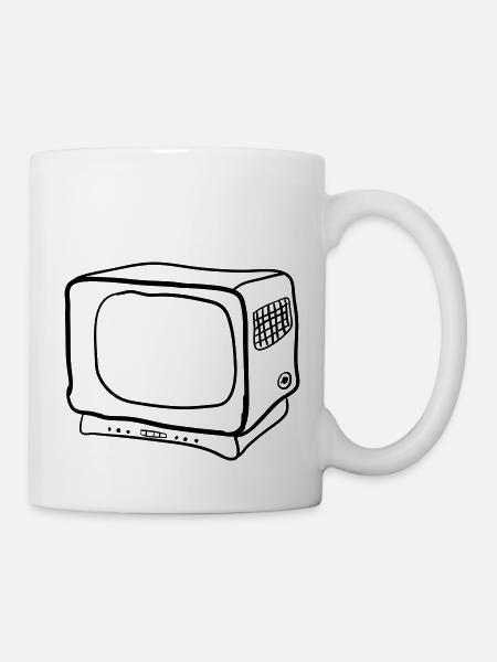 alter Fernseher - Tasse - Weiß