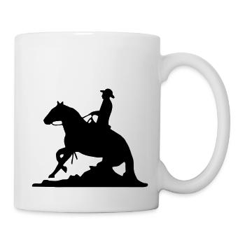 Sliding Stop Western Cowboy Slider - Tasse - Weiß - Rechts